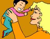 Dibuix Mare amb la seva nadó pintat per Desi