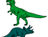 Dibuix Triceratops i tiranosaurios rex  pintat per oriol