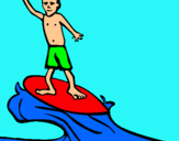 Dibuix Surfista pintat per irene roura
