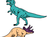 Dibuix Triceratops i tiranosaurios rex  pintat per arnau