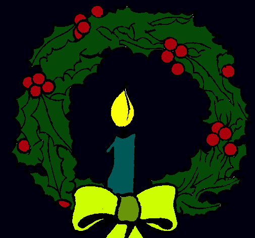 Corona de nadal i una espelma