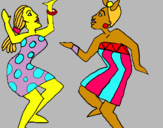 Dibuix Dones ballant pintat per ainaain                 a