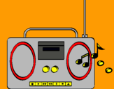 Dibuix Radio cassette 2 pintat per asteric