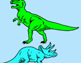 Dibuix Triceratops i tiranosaurios rex  pintat per eduardo