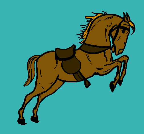 Cavall amb cadira saltant 