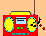 Dibuix Radio cassette 2 pintat per andrea
