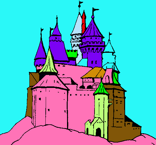 Dibuix Castell medieval pintat per Marina Lucas Comas