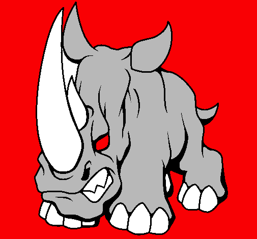 Dibuix Rinoceront II pintat per a
