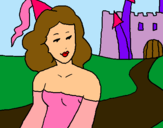 Dibuix Princesa i castell pintat per MIREIA ARIÑO