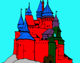 Dibuix Castell medieval pintat per bosco linares rodriguez 