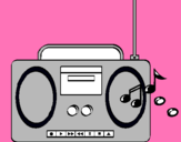 Dibuix Radio cassette 2 pintat per maiara