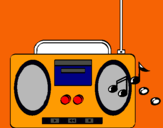 Dibuix Radio cassette 2 pintat per IkRAM