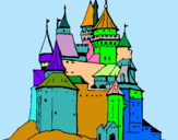 Dibuix Castell medieval pintat per onofre