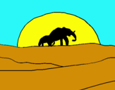 Dibuix Elefant en l'alba pintat per jusepsagesasmarats