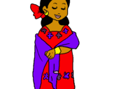 Dibuix Senyora maia pintat per xesca