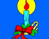 Dibuix Espelma de nadal pintat per joan