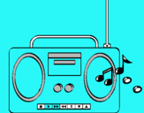 Dibuix Radio cassette 2 pintat per julia