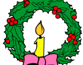 Dibuix Corona de nadal i una espelma pintat per arnau24