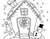 Dibuix postal de nadal pintat per casa marta