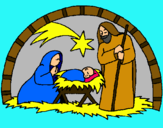 Dibuix Pessebre de nadal  pintat per jesus