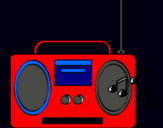 Dibuix Radio cassette 2 pintat per fran-gali