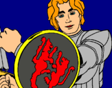 Dibuix Cavaller amb escut de lleó pintat per julia