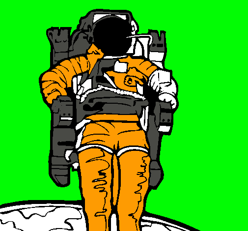 Dibuix Astronauta pintat per Adria p m