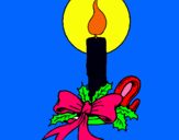 Dibuix Espelma de nadal pintat per DALILA