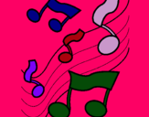 Dibuix Notes en l'escala musical  pintat per alex-gali