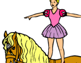 Dibuix Trapezista a sobre de cavall pintat per Berta