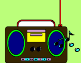 Dibuix Radio cassette 2 pintat per anna gali 3r b