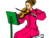 Dibuix Dama violinista pintat per noa gali