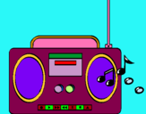 Dibuix Radio cassette 2 pintat per farida  gali