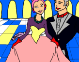 Dibuix Princesa i príncep en el ball reial pintat per LAIA LLEIDA GIMENEJ