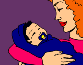 Dibuix Mare amb la seva nadó II pintat per júliaserra