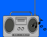 Dibuix Radio cassette 2 pintat per laia castellanos