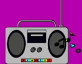 Dibuix Radio cassette 2 pintat per laura  badia   baraldes
