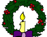 Dibuix Corona de nadal i una espelma pintat per anna