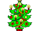 Dibuix Arbre de Nadal amb espelmes pintat per montserrat  r.a