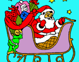 Dibuix Pare Noel en el seu trineu  pintat per maria fisas