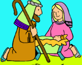 Dibuix Adoren al nen Jesús  pintat per claudia