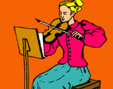 Dibuix Dama violinista pintat per IMAN GALI