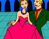 Dibuix Princesa i príncep en el ball reial pintat per julia