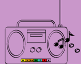 Dibuix Radio cassette 2 pintat per martí