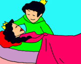 Dibuix La princesa dorment i el príncep pintat per ARIADNA VALLVERDÚ 