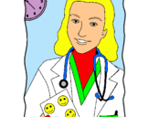 Dibuix Doctora somrient pintat per gemma pellisa diaz