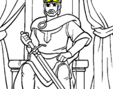Dibuix Cavaller rei pintat per St. Jordi