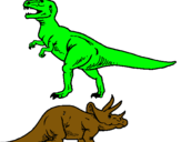 Dibuix Triceratops i tiranosaurios rex  pintat per bernat pont