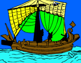 Dibuix Vaixell romà  pintat per OLAU   RIERA