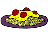 Dibuix Espaguetis amb carn pintat per alejandro